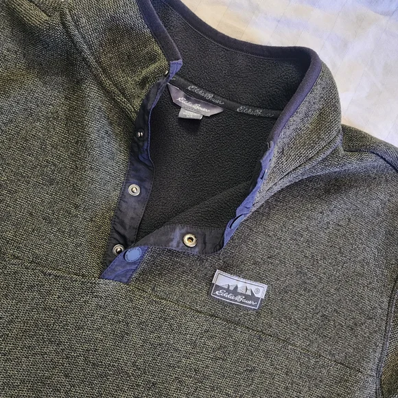 Eddie Bauer Men's Olive Crewneck Sweater - Picture 2 of 9